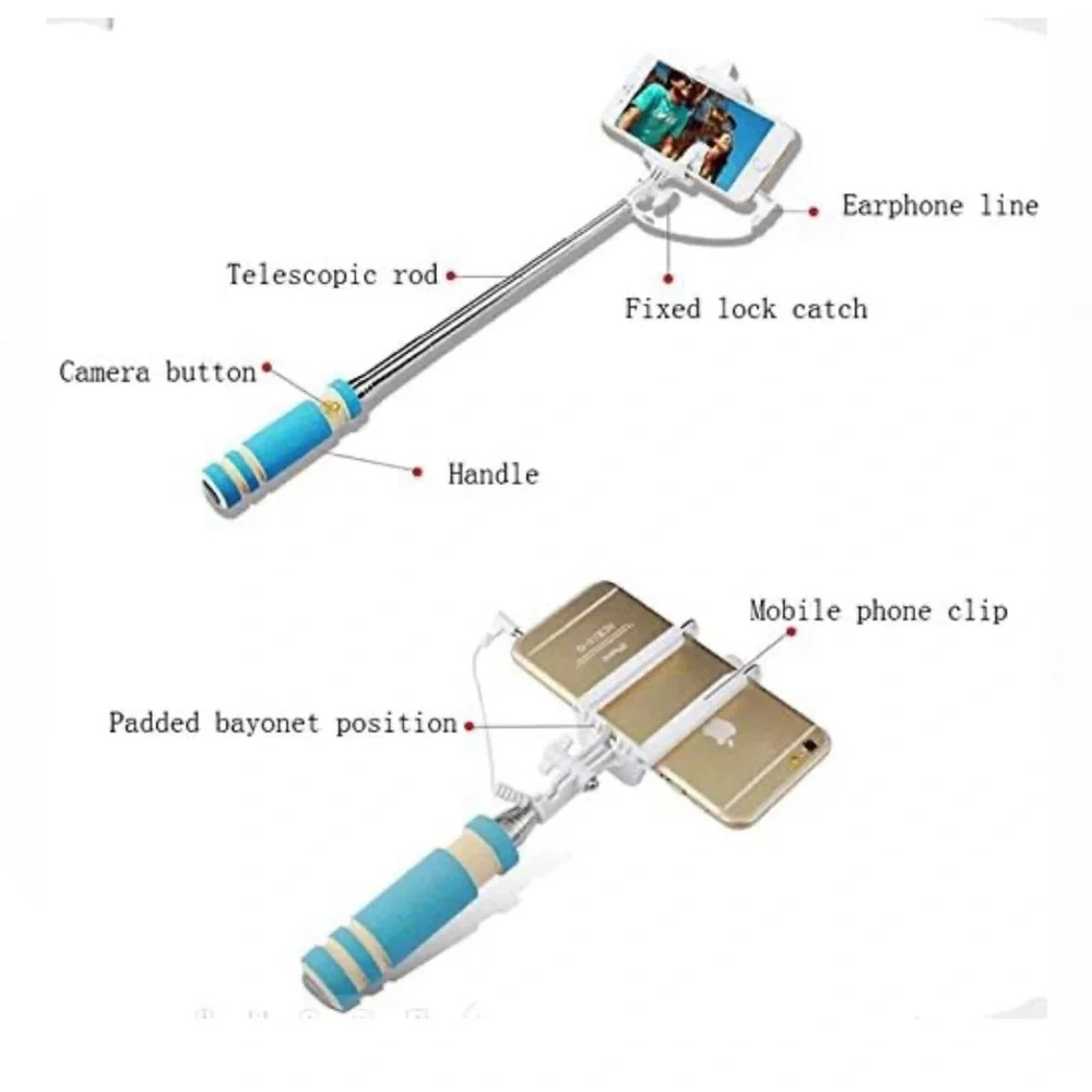 VizGiz Selfie Stick Mini Monopod Portable